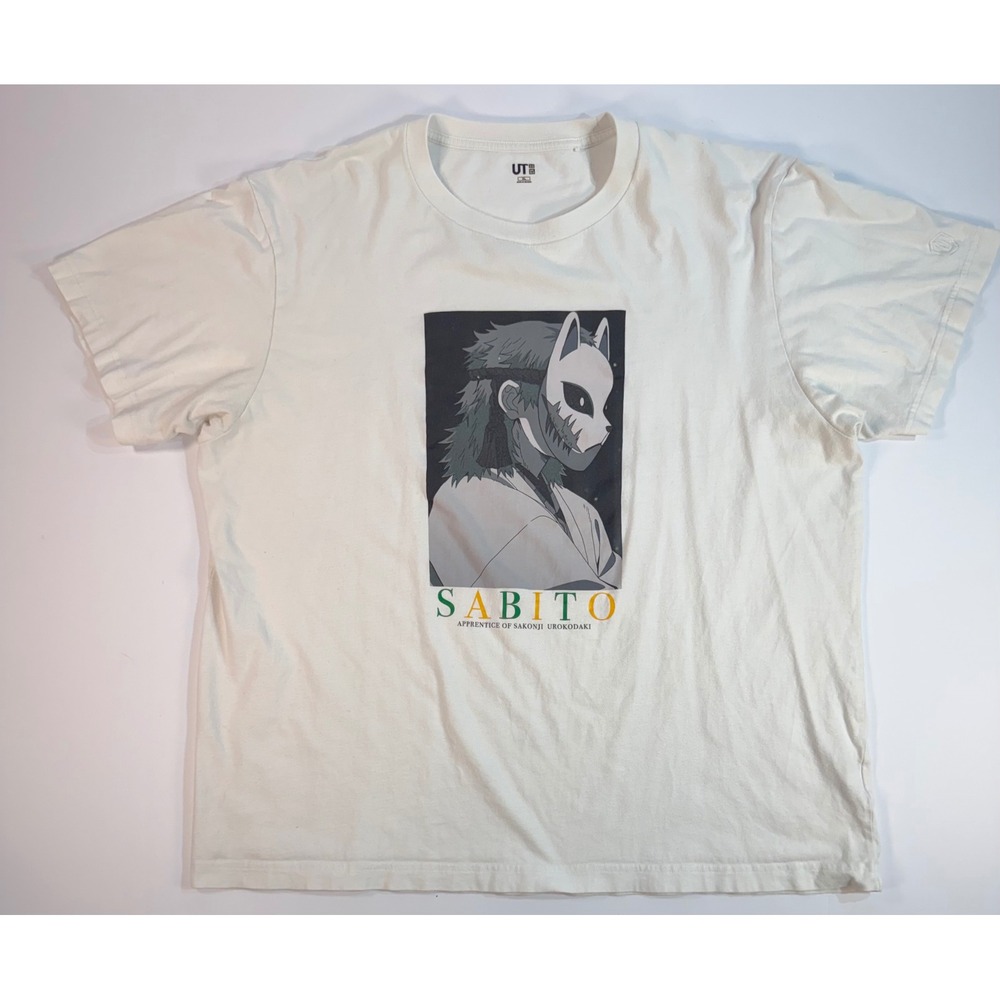 Uniqlo UT Demon Slayer Sabito Graphic T-Shirt Mens XL White Anime Tee